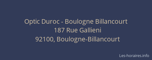 Optic Duroc - Boulogne Billancourt