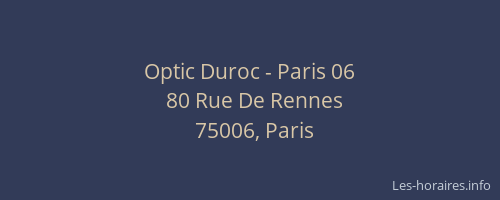 Optic Duroc - Paris 06
