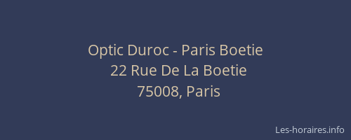 Optic Duroc - Paris Boetie