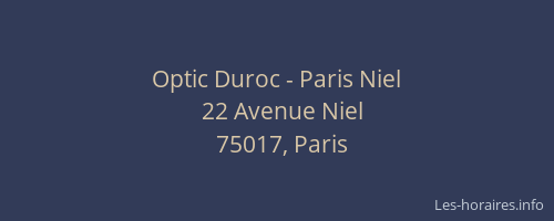 Optic Duroc - Paris Niel