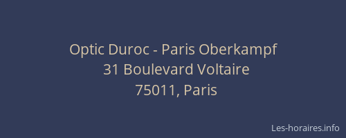 Optic Duroc - Paris Oberkampf