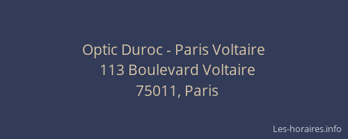 Optic Duroc - Paris Voltaire