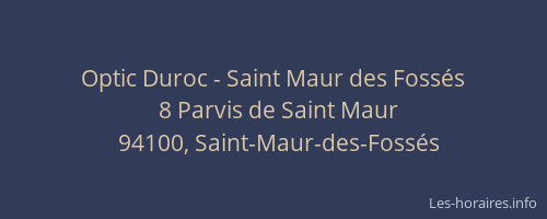Optic Duroc - Saint Maur des Fossés