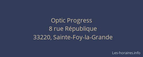Optic Progress