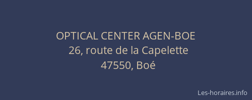 OPTICAL CENTER AGEN-BOE