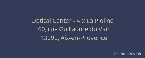 Optical Center - Aix La Pioline