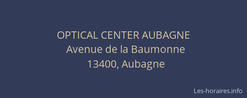 OPTICAL CENTER AUBAGNE
