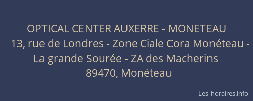 OPTICAL CENTER AUXERRE - MONETEAU