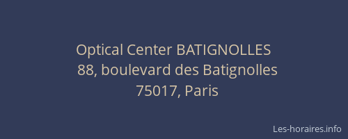 Optical Center BATIGNOLLES