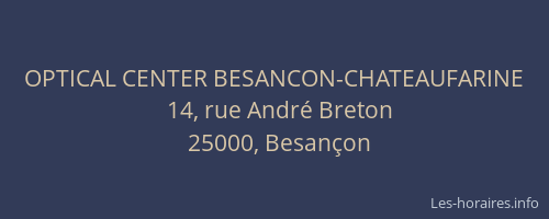 OPTICAL CENTER BESANCON-CHATEAUFARINE