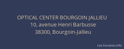 OPTICAL CENTER BOURGOIN JALLIEU