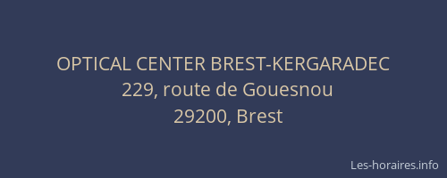 OPTICAL CENTER BREST-KERGARADEC