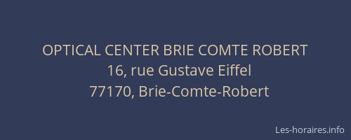 OPTICAL CENTER BRIE COMTE ROBERT