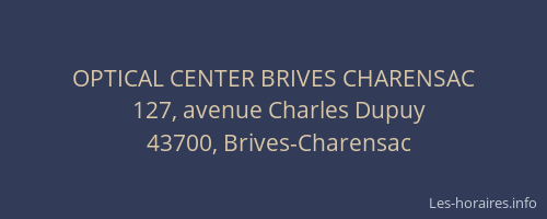 OPTICAL CENTER BRIVES CHARENSAC