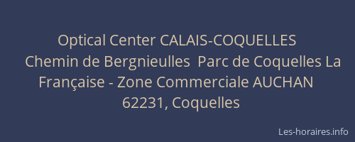 Optical Center CALAIS-COQUELLES