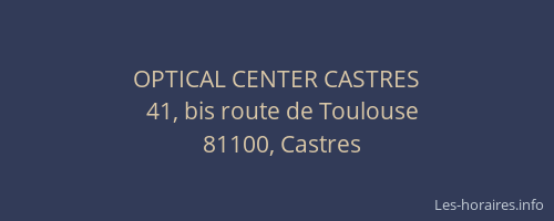 OPTICAL CENTER CASTRES