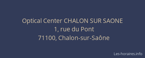 Optical Center CHALON SUR SAONE