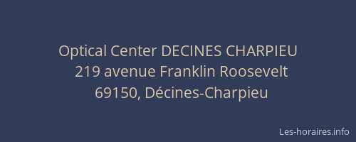 Optical Center DECINES CHARPIEU