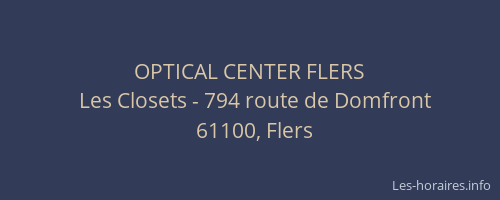 OPTICAL CENTER FLERS