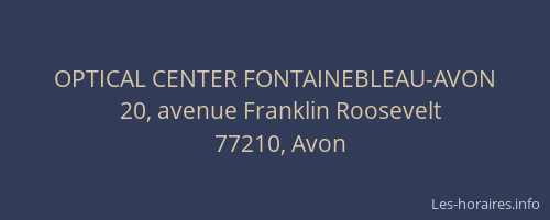 OPTICAL CENTER FONTAINEBLEAU-AVON