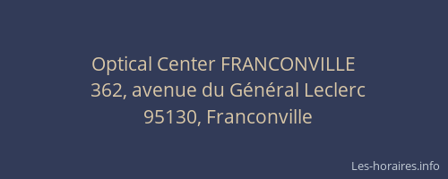 Optical Center FRANCONVILLE