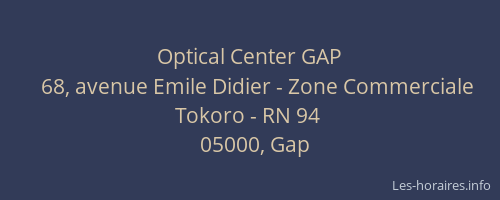 Optical Center GAP