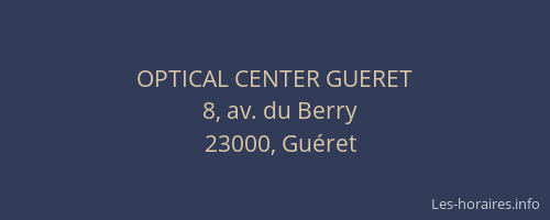 OPTICAL CENTER GUERET