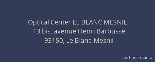 Optical Center LE BLANC MESNIL