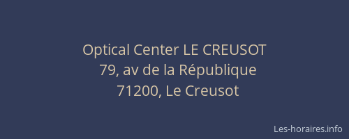 Optical Center LE CREUSOT