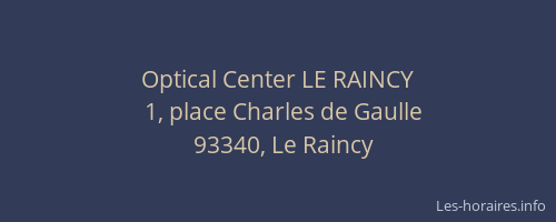 Optical Center LE RAINCY