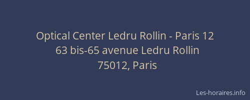 Optical Center Ledru Rollin - Paris 12