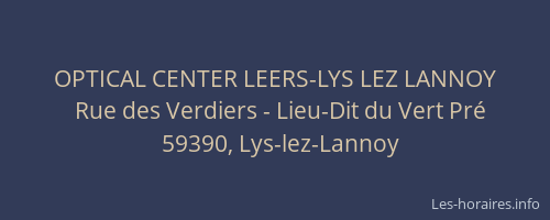 OPTICAL CENTER LEERS-LYS LEZ LANNOY