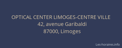 OPTICAL CENTER LIMOGES-CENTRE VILLE