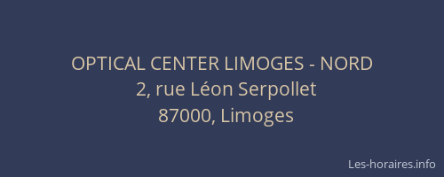 OPTICAL CENTER LIMOGES - NORD