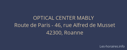 OPTICAL CENTER MABLY