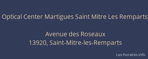 Optical Center Martigues Saint Mitre Les Remparts
