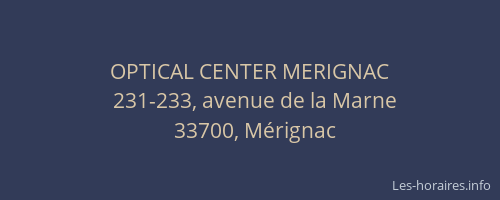 OPTICAL CENTER MERIGNAC