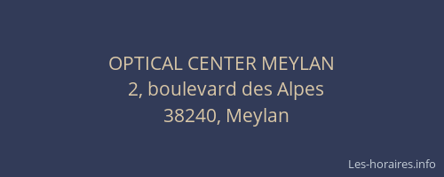 OPTICAL CENTER MEYLAN