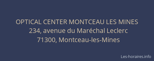 OPTICAL CENTER MONTCEAU LES MINES