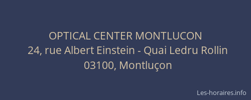 OPTICAL CENTER MONTLUCON