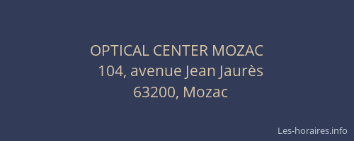 OPTICAL CENTER MOZAC