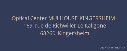 Optical Center MULHOUSE-KINGERSHEIM