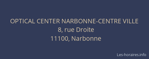 OPTICAL CENTER NARBONNE-CENTRE VILLE