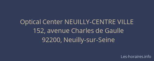 Optical Center NEUILLY-CENTRE VILLE