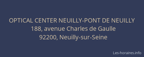 OPTICAL CENTER NEUILLY-PONT DE NEUILLY
