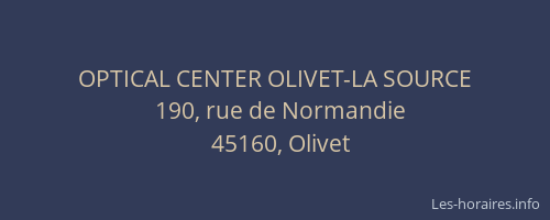 OPTICAL CENTER OLIVET-LA SOURCE