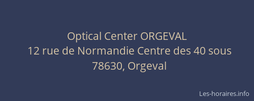 Optical Center ORGEVAL