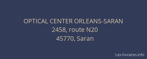 OPTICAL CENTER ORLEANS-SARAN