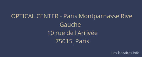 OPTICAL CENTER - Paris Montparnasse Rive Gauche