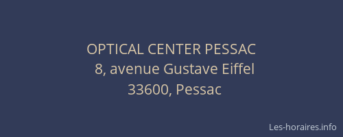 OPTICAL CENTER PESSAC